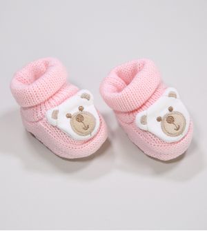 Sapato Trico Ursinho Rosa - 9734