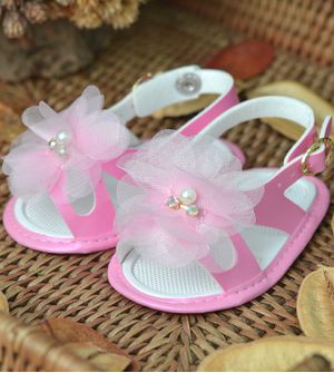 Sandália Bebê Florzinha Glow Rosa