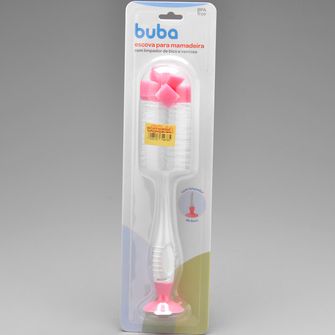 Escova para Mamadeira e Bico com Ventosa Rosa - 14978