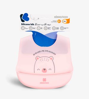 Babador de Silicone Bear Whit Me Rosa - Kikka boo