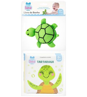 Livro de Banho Com Esponja Tartaruga