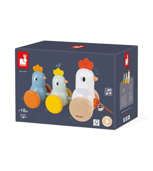 Galinha e Pintinhos Puxar e Passear Janod