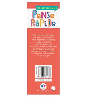 Livro Pense Rápido 2 A 3 Anos