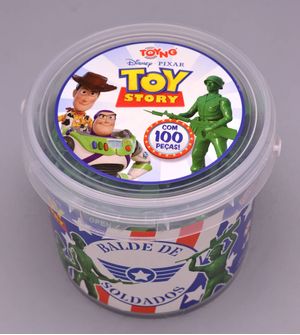 Balde Soldados Toy Story com 100 Peças