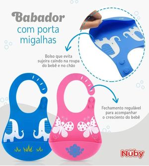 Babador de Silicone com Porta Migalhas