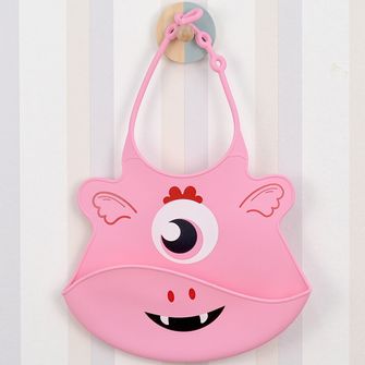 Babador de Silicone Monstrinho Rosa