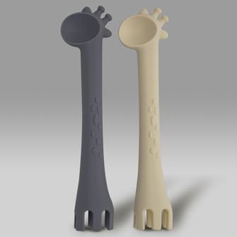 Colheres em Silicone Girafa - 1139 Cinza
