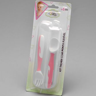 Kit Talher Com Ponta Flexível Rosa - 791281