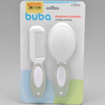 Kit Escova e Pente Cinza Cinza