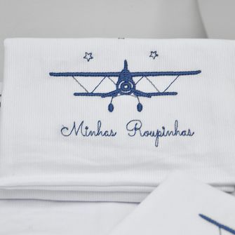 Organizador para Mala Bordado Aviador com 3 Peças
