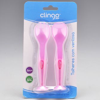 Kit Talheres com Ventosa Rosa - C5033