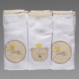 Kit Fralda de Ombro Bordada com 3 Peças - 840