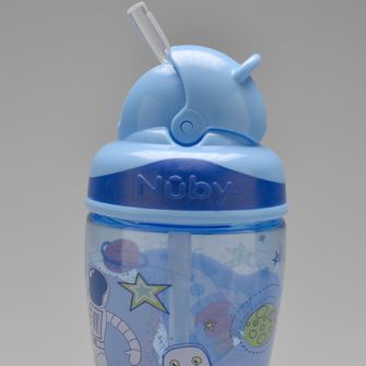 Copo Tritan com Canudo 360ml Azul