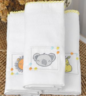 Kit Fralda de Ombro com 3 peças 70x70cm - Amiguinhos
