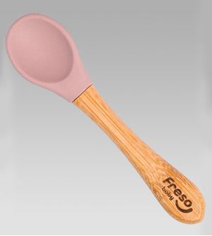 Colher de Bamboo e Silicone Freso Baby Rosa - ALCH5012