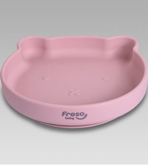 Prato em Silicone Ursinho com Ventosa Freso Baby Rosa - ALCH5007