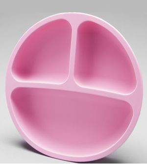 Prato com Divisória em Silicone - 1134 Rosa