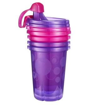 Copos Infantis Take & Toss 296ml Roxo/Vermelho com 4 unidades