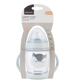 Copo com Bico Happy Face 200ml Azul - Kikka boo