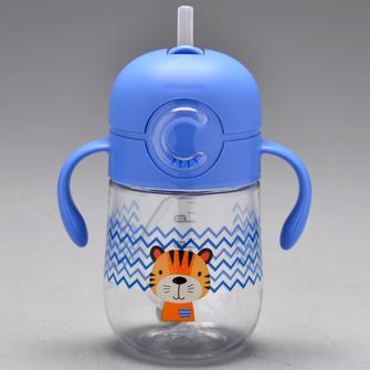 Copo de Tritan com Canudo 300ml Azul - C5001
