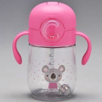 Copo de Tritan com Canudo 300ml Rosa - C5002