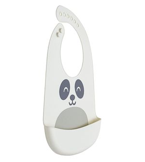 Babador de Silicone com Pega Migalhas Gumy Off White
