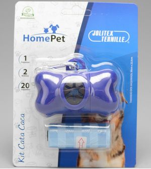 Kit Cata Caca com Dispenser e 2 Rolos Azul - HomePet