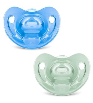 Kit de Chupeta Recém Nascido 100% Silicone Sensitive 0 a 6 meses NUK Menino