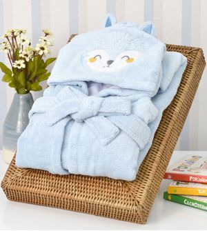 Roupão Raposa  Azul - 1 - 2 anos