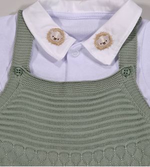 JardineiraBody Tricot Leãozinho