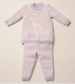 Conjunto Tricot Xadrez Unicórnio Cristal