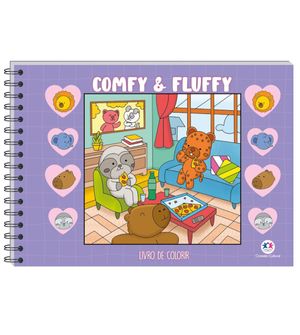 Livro de Colorir com Capa Dura - Comfy & Fluffy