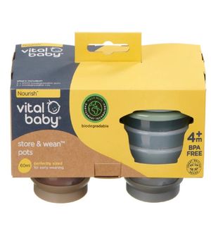 Kit Potes com Tampa 60ml com 6 unidades Vital Baby