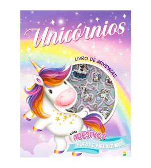 Livro de Atividades com Adesivos Fofos - Unicórnios
