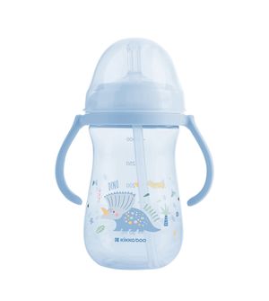 Copo com Canudo Dino World 300ml Azul - Kikka boo