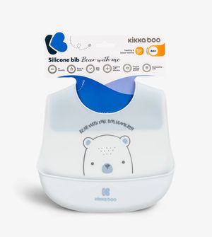 Babador de Silicone Bear Whit Me Azul - Kikka boo