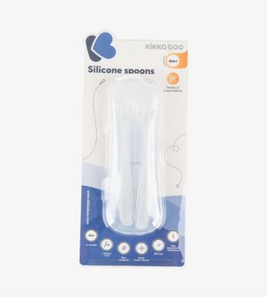 Kit Colheres de Silicone com Estojo 2 unidades Azul - Kikka boo