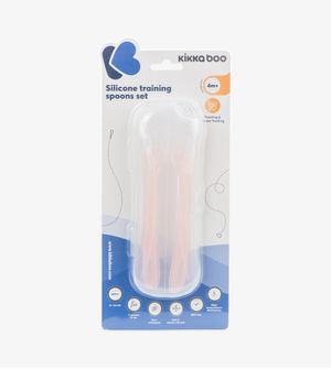 Kit Colheres de Silicone com Estojo 2 unidades Rosa - Kikka boo