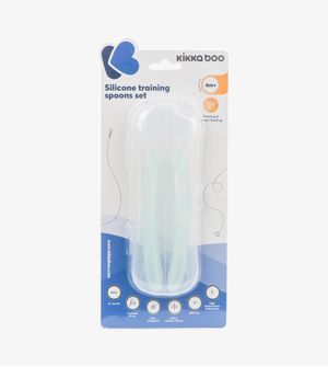 Kit Colheres de Silicone com Estojo 2 unidades Verde - Kikka boo