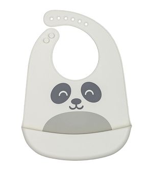 Babador de Silicone com Pega Migalhas Gumy Off White