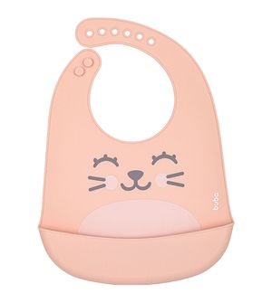 Babador de Silicone com Pega Migalhas Gumy Nude