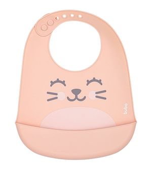 Babador de Silicone com Pega Migalhas Gumy Nude
