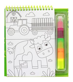 Kit Colorir Com Canetinha e Adesivos Fazenda