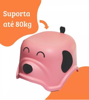 Banquinho 1 Degrau AuAu Rosa Kababy