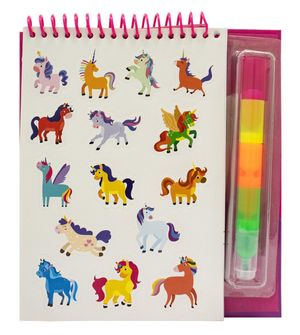 Kit Colorir Com Canetinha e Adesivos Unicórnios