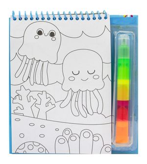 Kit Colorir Com Canetinha e Adesivos Vida Marinha