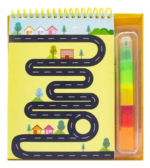 Kit Colorir Com Canetinha e Adesivos Veículos