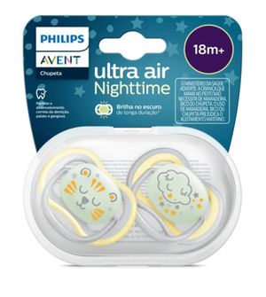 Chupeta Ultra Air Night Time +18m 2 Unidades