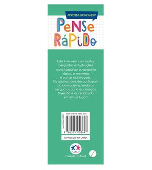 Livro Pense Rápido 4 a 5 Anos
