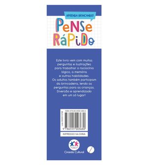 Livro Pense Rápido 3 a 4 Anos
